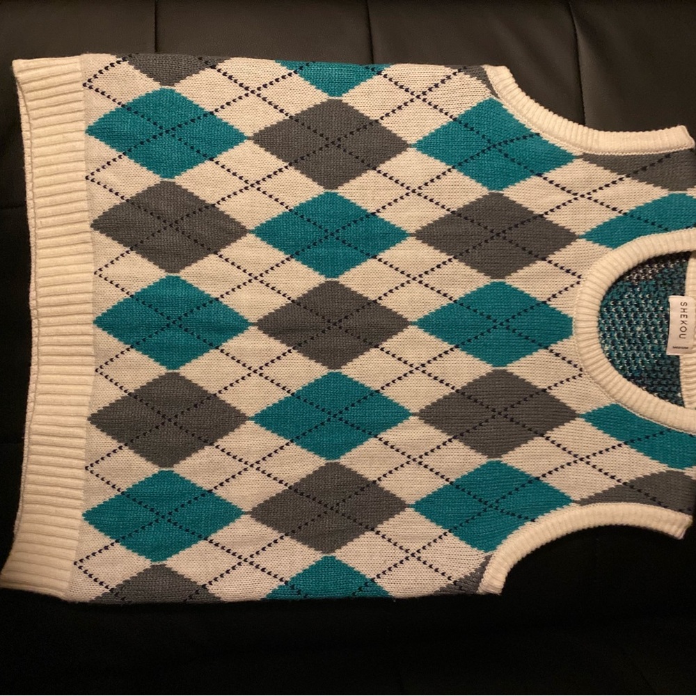 green argyle vest